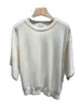 Vrouwen t shirts lente wol gemengd brunello losse korte mouwen trui cucinelli wit