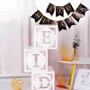 3pc Eid Mubarak Transparent Letter Balloon Box con luce Ramadan Lanterns 2023 decorazioni Kareem Decorazioni del festival islamico musulmano 240328