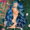 Couleur bleu clair en dentelle de poils humains avant perruque brésilien humain Brésilien Remy Body Wave 13x6 Lace Frontal Wig For