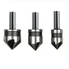 90 Degree 3PC Five Edge Countersink Drill Bit 12/16/19mm Metal Woodworking Titanium Hole Opener Chamfering Tool Aluminum