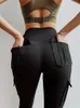Pantalon de yoga avec pantalon de poche y2k séchage rapide Running Fitness Sport Leggings Femme Skinny Fashion Pantalons Workwear 240411