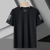 Large mens short sleeve ice silk Tshirt quick drying breathable summer Sportswear sports 240403