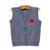 Höst- och våren ren färgtröja Vest Men Sticked Cardigan Suit Vest Korean Style Wool Suit Vest Slim Fit Waistcoat A71