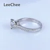 Anillos de racimo 0.5ct 1ct Ring de moissanite para mujeres Anniversary Gift Real 925 Sterling Silver VVS 5 mm de 6.5 mm Diamond Fine Jewerly Prueba