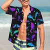 Chemises décontractées pour hommes Battes et chemises de plage étoiles gothiques Halloween Hawaiian hommes vintage Blouses courte-manche confortable