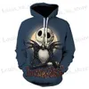 Sweats à capuche masculine Sweatshirts Autumn New Hallown Hoodies Nightmare Before Christmas 3D Print Sweat à capuche Men de la mode Fashion surdimension