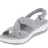 Frauen Sandalen Sommer geschlossene Toe Römische Sandalen Frauen Bogenplattform Keile Sandalen Frauen Sandalen plus Größe 43 240411