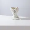 Vasos de personagem Arte vaso de cerâmica enfrenta ornamentos únicos decorações de casa arranjo de flores