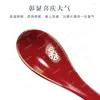 Colheres Red Gold Joy Joy Spoon Wedding Homany House Small Rice Supplies Cerâmica