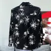 Męskie koszule pfhq lekkie luksusowe luksusowe długie rękawowe modny atrament druk zdemeralny oddychający, chłodne topy kreatywności 21Z4352