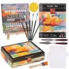 40pcs peinture acrylique ensemble 24 couleurs tube en aluminium peinture acrylique avec 7 brosses de peinture2 peinture couteauxpalettspongeeasel