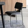 Nordic Vintage Genuine Leather Soft Bag Home Dining Chair Office Computer Chair Conference Chair High-end Room Hotel Bar Dining