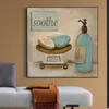 Poster de banheira vintage pintura de banho francesa impressão de tela de parede de arte para a sala de estar decoração de banheiro estética Cuadros