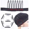 Клипы для удлинения волос 7 Тэт -парики из нержавеющей стали для расширений кепков Сильный черный кружев