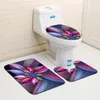 Badmatten Floral Gedrukt toilet Niet -slip badkamer tapijt microvezel badmat traagschuim vloer vloerkleden wc tapijt 3 stks