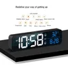 Música LED Music Clock Control Voice Touch Snooze USB Relógio de mesa recarregável 12/24H Alarmes duplos de parede de teperatura relógios digitais