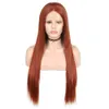 Europeu e americano Novo estilo 350 # marrom vermelho fibra química de fibra frontal lda Wig Definir cabelos lisos longos linha de cabelo natural