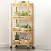 4-stufiger Slim Storage Cart Kitchen Organizer ausrutschen Sie Mobile Storage Cart Rolling Pantry Regal Küchenregale Utility Regale