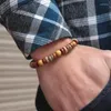 سحر أساور الطبيعية Wenge Wooden Bracelet Men تأمل اليوغا جرازيليت مجوهرات الشرير هدية لصديقها Pulseras Hombre المرن برازاليت