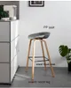 Nordic Bar Stool Counter Kitchen Stool PP Seat Beech Wood Legs Barstool Footrest for Cafe Pub LDining Room Restaurant