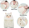 Koce Swocie dziecięce Baby Boshobe Flannel Cloak Cartoon Boy Girl Ultra-Soft z kapturem osłony spa aksamitne szatę łazienkę Baby Baby Shower prezent Y240411