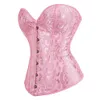 Overbust Corset Jacquard Floral noir blanc rose rose bleu korset poisson désossé gothique bustier haut de gorse