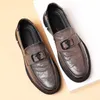 Casual Shoes High End Men Genuine Leather Business Flat Dress Gentleman Sheepskin Leisure Slip-on Loafers