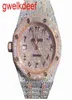 ساعة معصم فاخرة مخصصة مخصصة الساعات من الذهب الأبيض مطلي Moiss Anite Diamond Watchess 5A تكرار جودة عالية mecha6057220