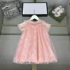كلاسيكيات Girls PartyDress Kids Designer Clothes Pink Baby Skirt Size 100-160 cm مطرزة تصميم الدانتيل الأميرة فستان 24April