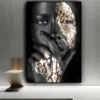 Africa Black Woman Modèle Mall Art Affiche Nordic Light Luxury Mural Modern Home Decor Toivas Pictures Imprimés Salon décoré