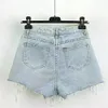 Y2K Casual bodems voor dames denim shorts dames kleding zomer gescheurde jeans short capris femme hoge taille diamant tassel 240411