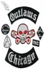 Patches de broderie Chicago Outlaw Chicago pour vêtements cool Full Back Rider Design Iron on Veste Vest80782524519594