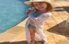 Girls Beach Dress 2021 Småbarn Kids Baby Floral Lace Sunscreen Bikini Cover Up Swimming Clothes Ytterkläder Sarongs9897597