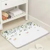 Bath Mats Floral Bathroom Mat Rug Leaf Super Soft And Absorbent Plush Butterfly Non-Slip Toilet Carpet