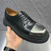 Casual Shoes Spring And Autumn Men's One-shoe Round Toe High Thick-soled Thick-heeled Metal Decorative Fashion Party