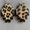 Dangle Ohrringe Western Stil Aztec Leopard Kuhmuster Leder Doppelschichten strukturierte Lightweigt Jewelry Geschenk