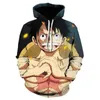 2023 Super Burning Pirate King Luffy Series 3D Printed Hoodies för män och kvinnors hoodies