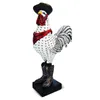 Figurines décoratines Resin Rooster Ornement Cowboy Sculpture Statue Desktop Decoration Salon Bureau Bureau d'étude