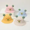 단색 개구리 베이비 모자 귀여운 만화 귀는 유아 소년 소녀 야외 해변 선 스크린 아이 파나마 일요일 모자를위한 어부 모자