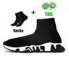 2024 Luxury Graffiti Mens Designer Sock Shoes Boots Speed Trainer Black White Red Speeds 2.0 Clear Sole Running Socks Designers Platform Loafers Sneakers Womens 1:1 P1