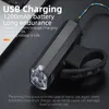 WEST BIKING Rechargeable Bicycle Aluminium Front Light Battery Indicator USB Flashlight Double LED 360 Adjustable Support