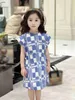 Classics Girls Party Dress Blue and White Plaid Design Gonna per bambini taglia 100-160 cm Designer Designer Designer Summer Princess Abito 24pril
