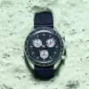 2024 Main Main Watch Bioceramic Watch الجديد ، ساعة حركة الكوارتز ، ساعة الاتصال الهاتفي الأبيض ، حزام نايلون مقاوم للمياه 30 مترًا