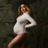 Elastyczne fotografie macierzyńskie Bodysit w ciąży węża z długim rękawem