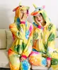 Animal Unicorn Onesies Erwachsene Teenager Frauen Pyjama Lustige Flanell warme weiche Gesamt -Onepiece -Nachtwäsche -Overall warme Nachtwäsche