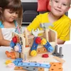 Kids Tool Set Wooden Toddler Tools Bench Montessori Toys for 2 3 4 Year Educational STEM Construction Pretend Play Kit 240407