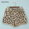 Summer Womens Leopard Print Fashion Denim Shorts effilochés Pantalons décontractés 240411