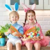 10pcs Ostern Velvet Geschenkstasche Karotten Samt Schmuckkorb Süßigkeitenbeutel mit Kordel für Partydekorationen Kekse -Snack -Lieferant