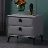 Mesa de cabeceira de cabeceira em couro moderno minimalista