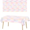 137*274cm Rainbow Tablecloth Pink Girls Birthday Wedding Party Decorations Disposable Plastic Table Cloth Baby Shower Supplies